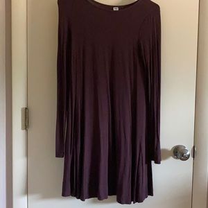 Plum long sleeve t shirt dress